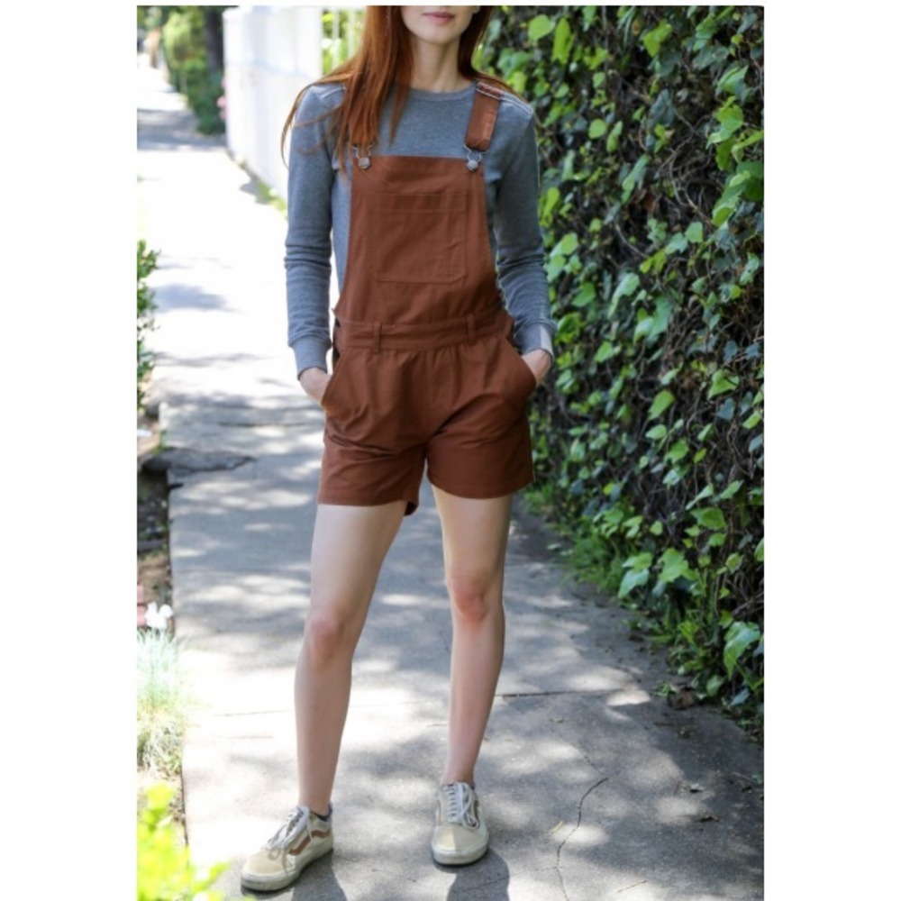 Bridge & Burn Shortalls Women's Sz Small Overalls Cotton Canvas Rust Garmentory